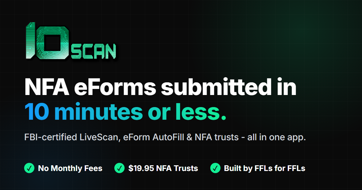 10Scan livescan and NFA eForms software