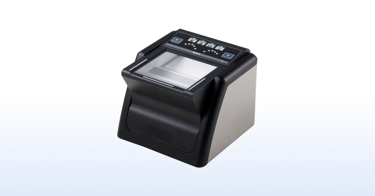 Xperix RealScan-G10 ten-print livescan fingerprint scanner, angled front view on light background